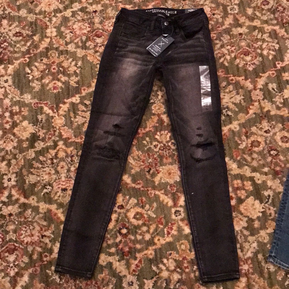NWT American Eagle ripped black jeans